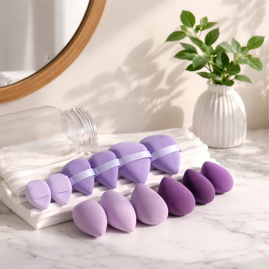Minimalist Solid Color Hydrophilic Non-Latex Makeup Sponge – 14-Pack
