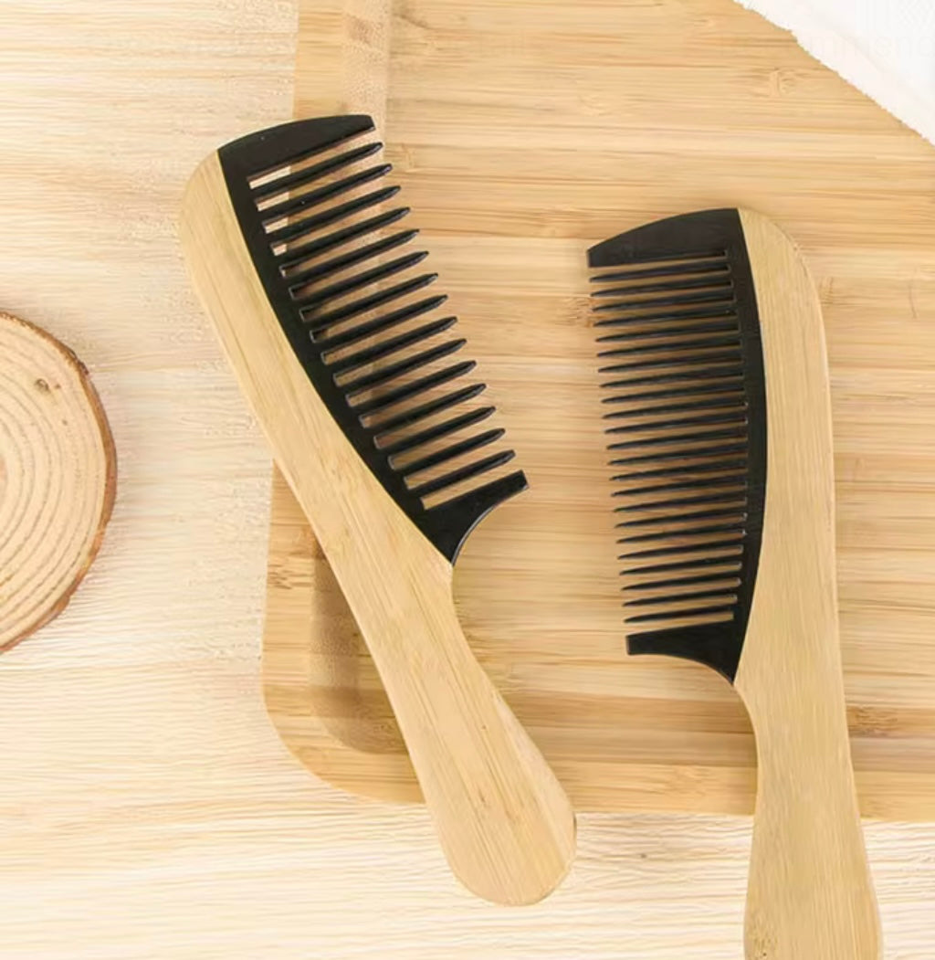 Natural Bamboo Wood Eco-Friendly Rat Tail Comb Set