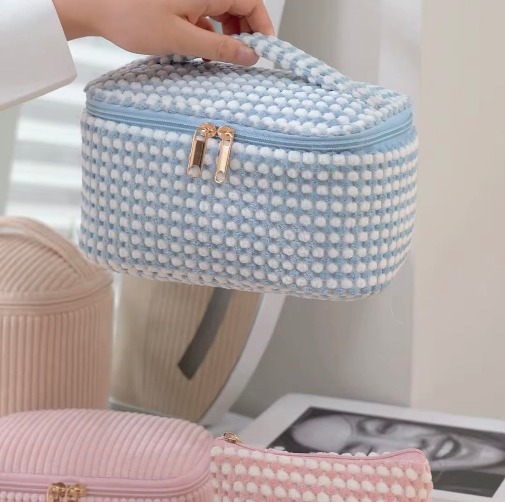 4PCS Large Capacity Eco-Friendly Cotton Makeup Bag Set – Portable Travel Toiletry & Cosmetic Organizer