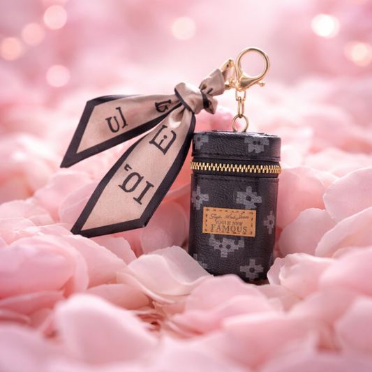 Modern Geometric PU Leather Bag Pendant (Mini Coin Pouch Keychain)