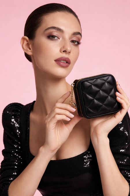 Mili Jae Fashion Portable Mirror Lipstick Box – Mini Rhomboid Makeup Bag