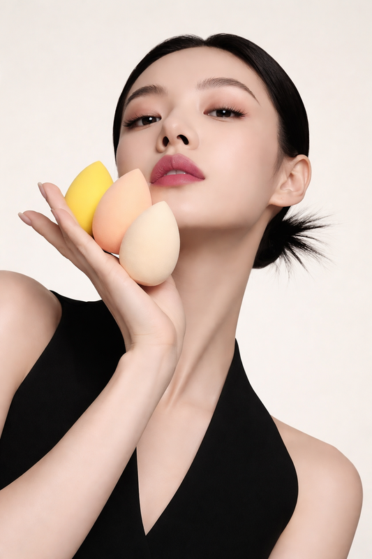 Minimalist Solid Color Hydrophilic Non-Latex Makeup Sponge – 4-Pack (Patented Transparent Box)