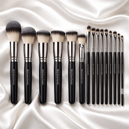 Premium Black Eco-Friendly Makeup Brush Set with Makeup Bag