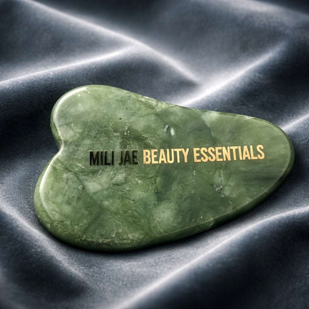 100% Natural Jade Roller & Gua Sha Facial Massage Set