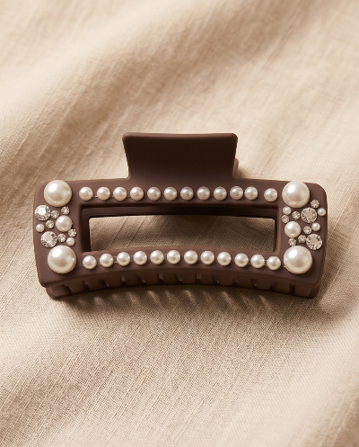 Mili Jae Large Shark Claw Hair Clip with Pearls